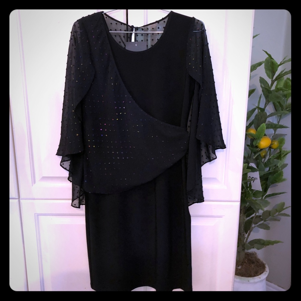 CARTISE Black Multi Coloured Dress - Size 8
